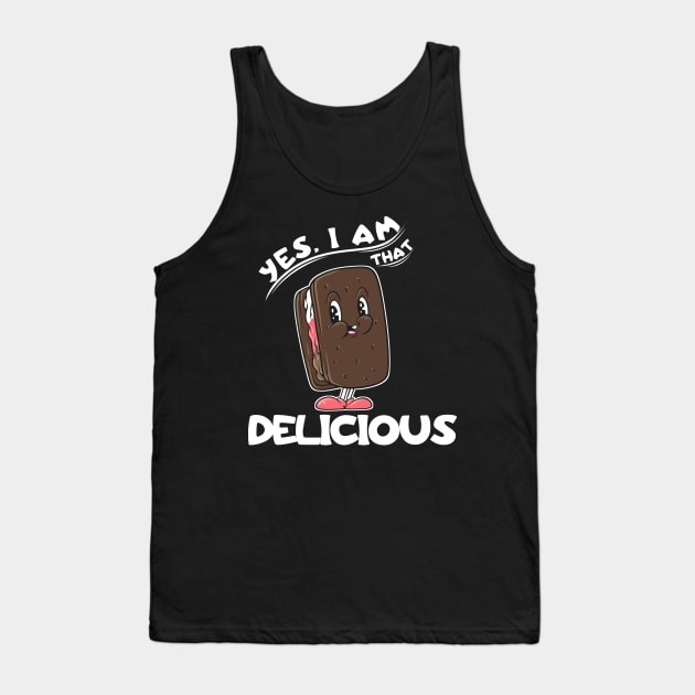 Chocolate Strawberry Vanilla Ice Cream Sandwich Foodie Lover Tank Top by SWIFTYSPADE